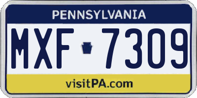 PA license plate MXF7309