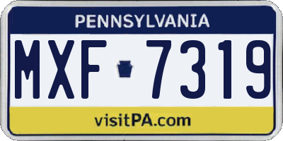 PA license plate MXF7319