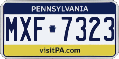 PA license plate MXF7323