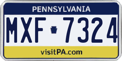 PA license plate MXF7324