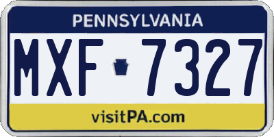 PA license plate MXF7327