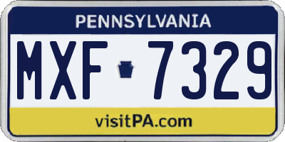 PA license plate MXF7329