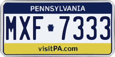 PA license plate MXF7333