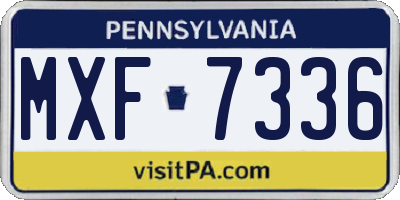 PA license plate MXF7336