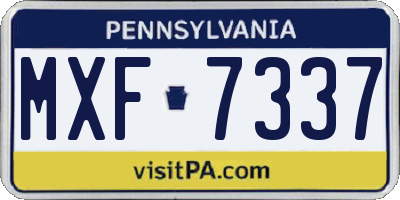 PA license plate MXF7337