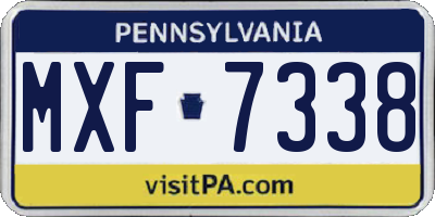 PA license plate MXF7338