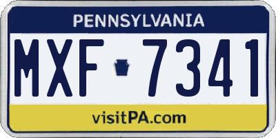 PA license plate MXF7341