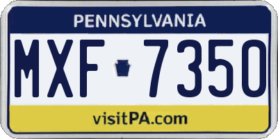 PA license plate MXF7350