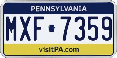 PA license plate MXF7359