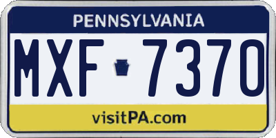 PA license plate MXF7370
