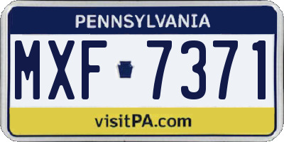 PA license plate MXF7371