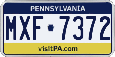 PA license plate MXF7372