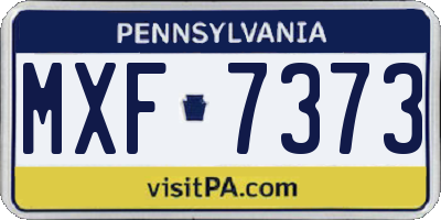 PA license plate MXF7373