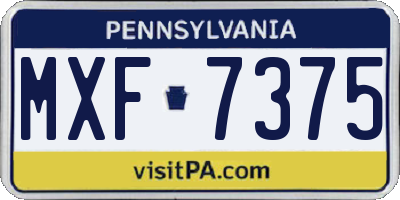 PA license plate MXF7375