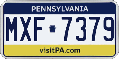 PA license plate MXF7379