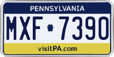 PA license plate MXF7390
