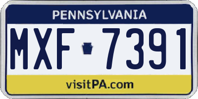 PA license plate MXF7391