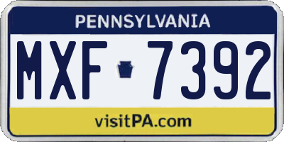 PA license plate MXF7392