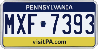 PA license plate MXF7393