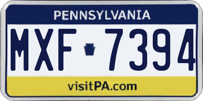 PA license plate MXF7394