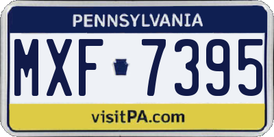 PA license plate MXF7395