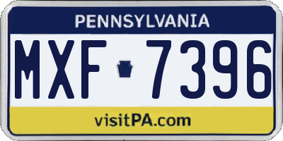 PA license plate MXF7396