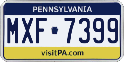 PA license plate MXF7399