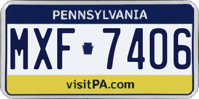PA license plate MXF7406