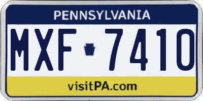 PA license plate MXF7410