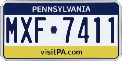 PA license plate MXF7411
