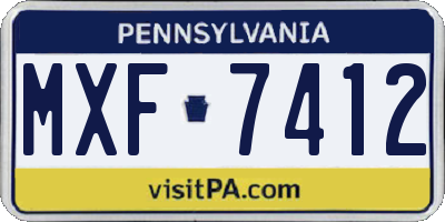PA license plate MXF7412