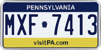 PA license plate MXF7413