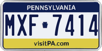 PA license plate MXF7414