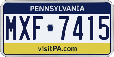 PA license plate MXF7415