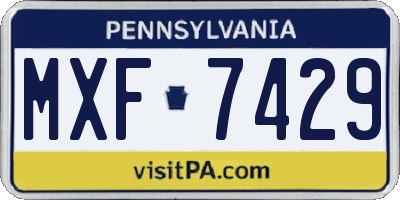 PA license plate MXF7429