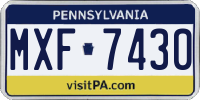 PA license plate MXF7430