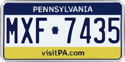 PA license plate MXF7435