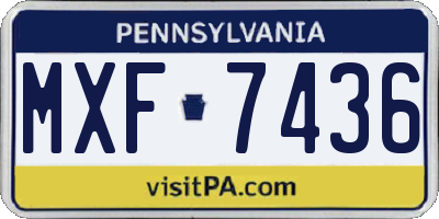 PA license plate MXF7436