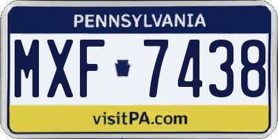 PA license plate MXF7438