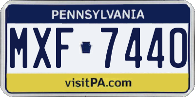 PA license plate MXF7440
