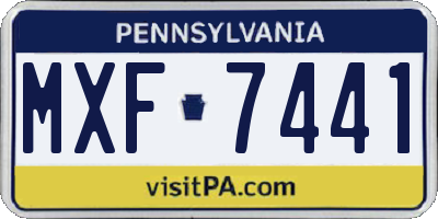PA license plate MXF7441