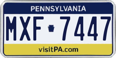 PA license plate MXF7447