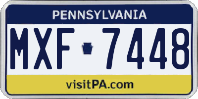 PA license plate MXF7448