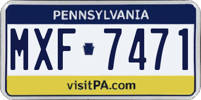 PA license plate MXF7471