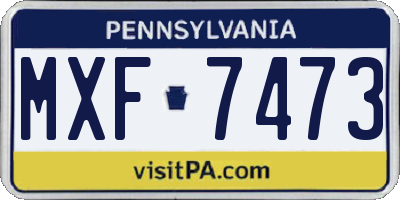 PA license plate MXF7473