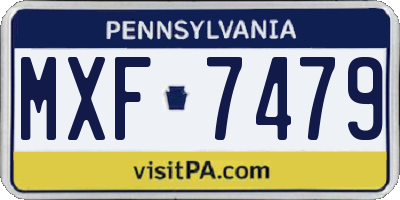 PA license plate MXF7479