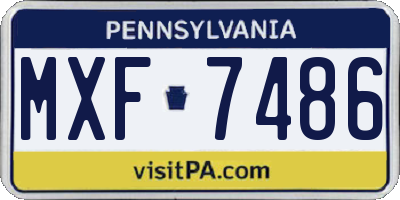 PA license plate MXF7486