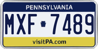 PA license plate MXF7489