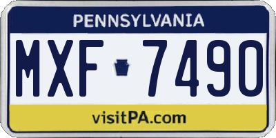 PA license plate MXF7490