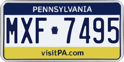 PA license plate MXF7495